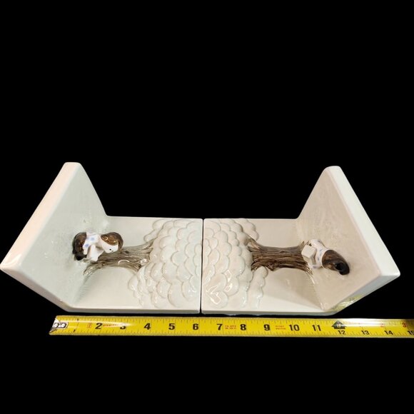 Fitz & Floyd Boy & Girl Reading Book Under Tree Bookends Japan Vintage 1976 - Picture 14 of 15